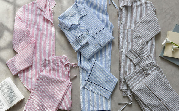 Photo of the Matteo | Seersucker Pajama Set ensemble.