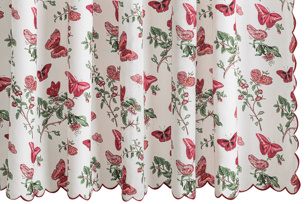 Photo of the Baudin Butterfly Linen Shower Curtain ensemble.