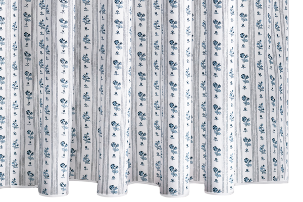 Photo of the Cabanon Stripe Shower Curtain ensemble.