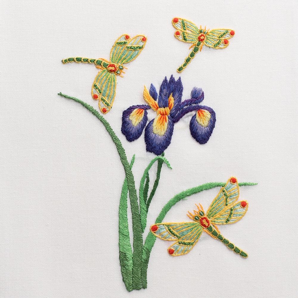 Image of Henry Handwork Iris Dragonfly Motif