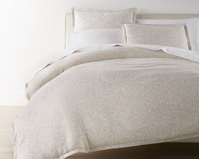 100% long-staple cotton Ravenna duvet and shams in linen by Peacock Alley