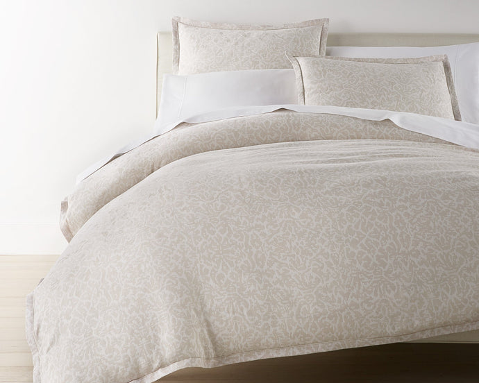 100% long-staple cotton Ravenna duvet and shams in linen by Peacock Alley