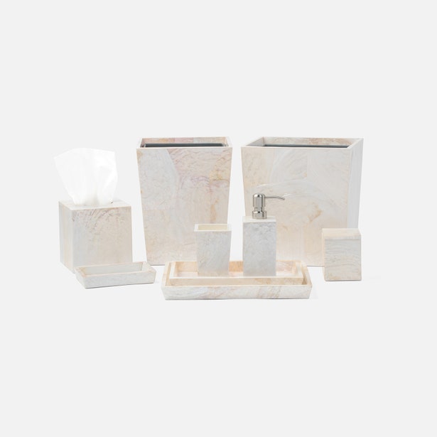 Vendor: Pigeon & Poodle

Pigeon & Poodle Lugano ivory marble bath accessory set, six pieces.