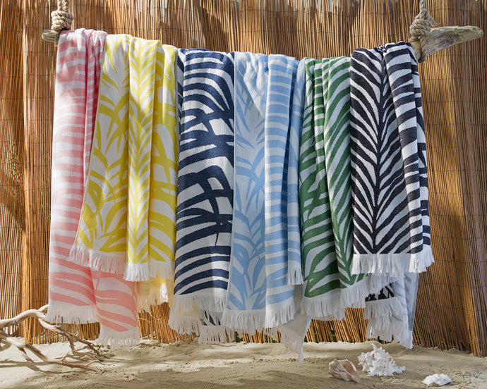 Soleil Stripe Beach Towels by Peacock Alley