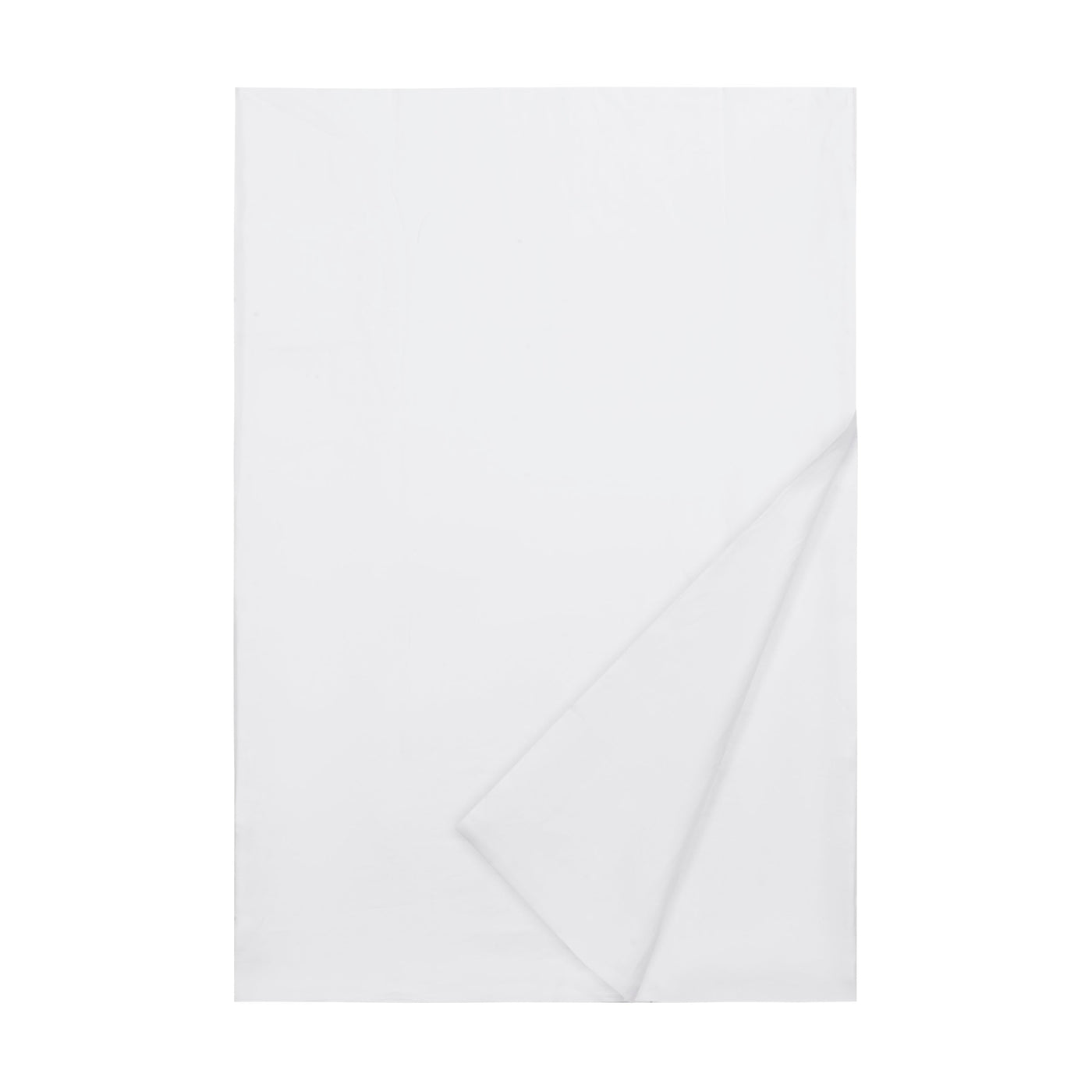 Antique Linen white flat sheet, folded corner detail showing soft cotton fabric.