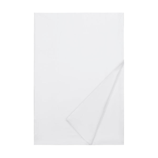 Antique Linen white flat sheet, folded corner detail showing soft cotton fabric.