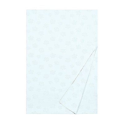 Beau Rivage flat sheet in pale blue with tone-on-tone floral jacquard pattern.