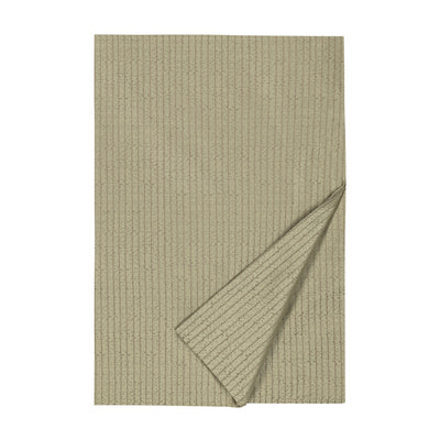 Casablanca sage quilted bedspread with ribbed texture, corner folded back.