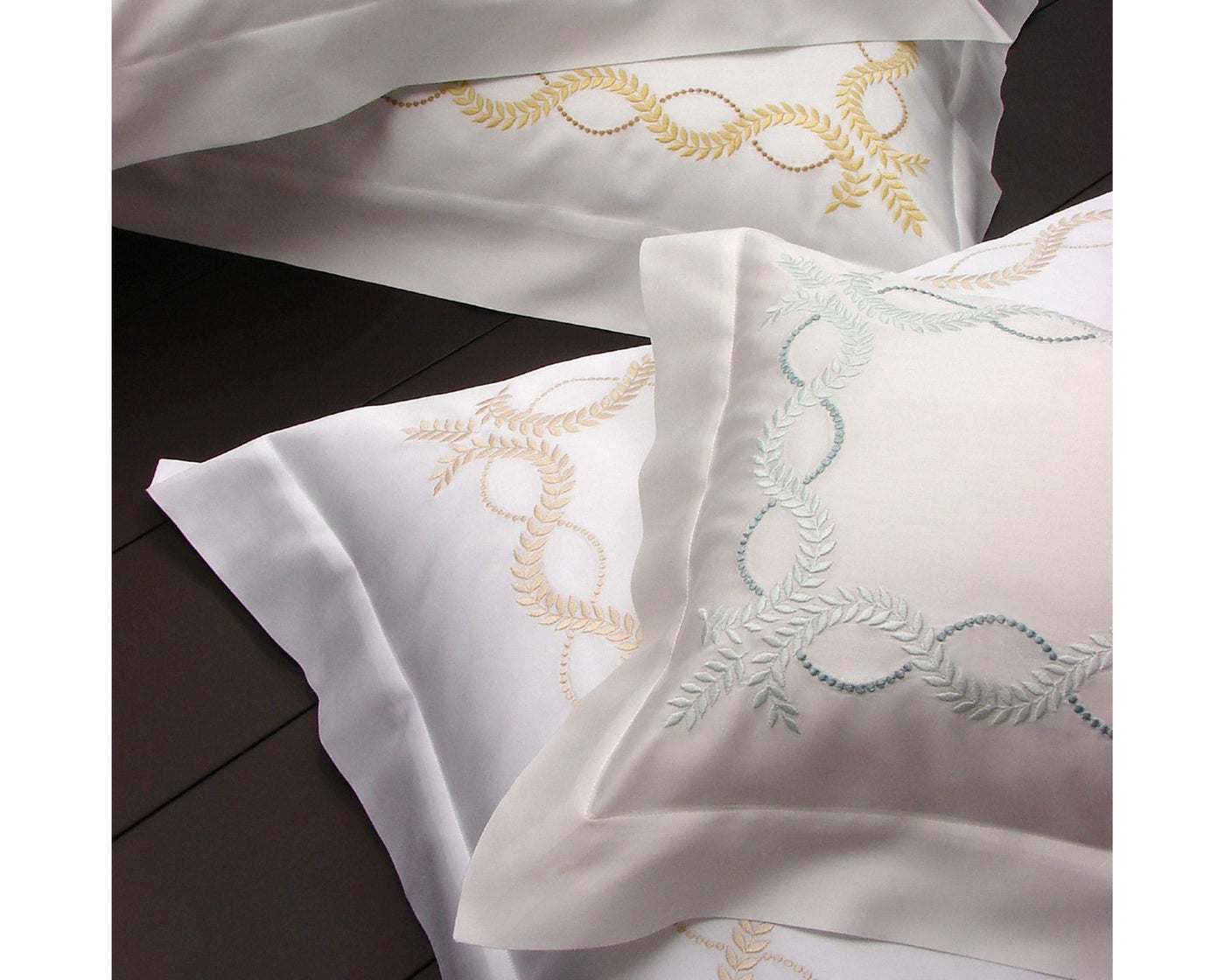 100% cotton Raso sateen with exquisite embroidery