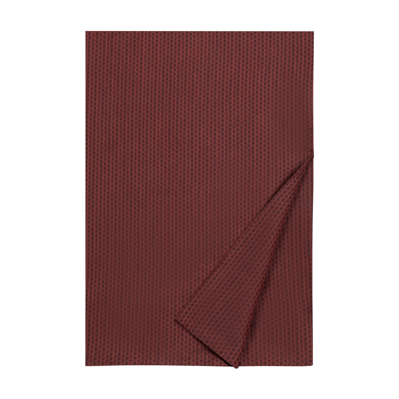 Heritage crimson waffle-weave bedding piece with folded corner detail.