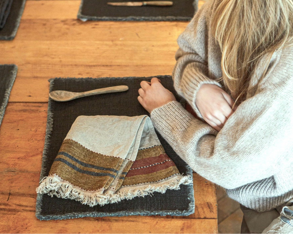 Photo of the The Belgian Throw Table Collection | Bedding ensemble.