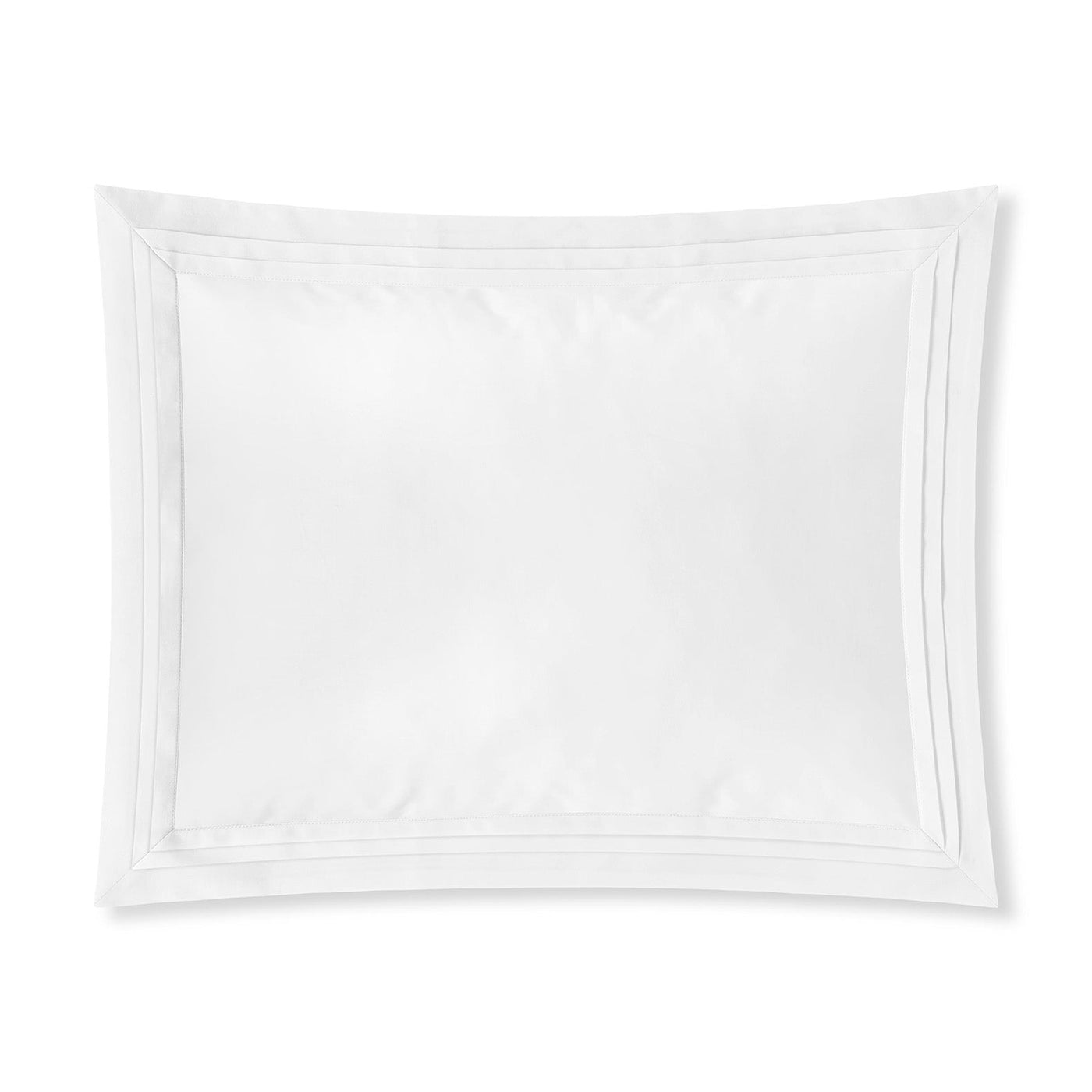 Amalia Home Collection Eden white cotton boudoir sham with triple-stitch border detail.