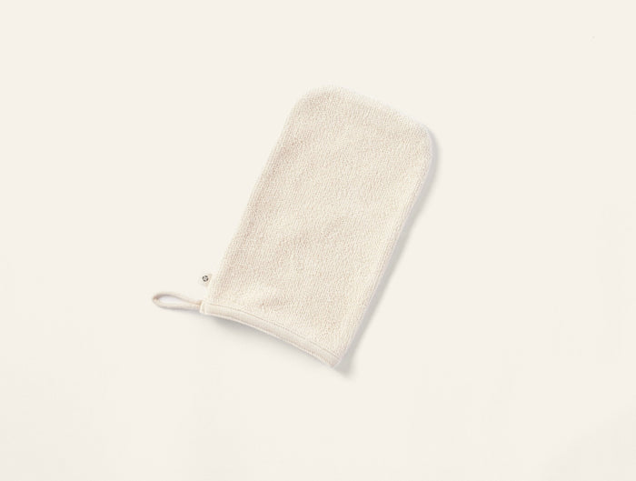 Photo of the Bare | Bath Mitt ensemble.