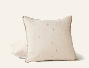 Photo of the Cambria Embroidered Linen | Decorative Pillow ensemble.