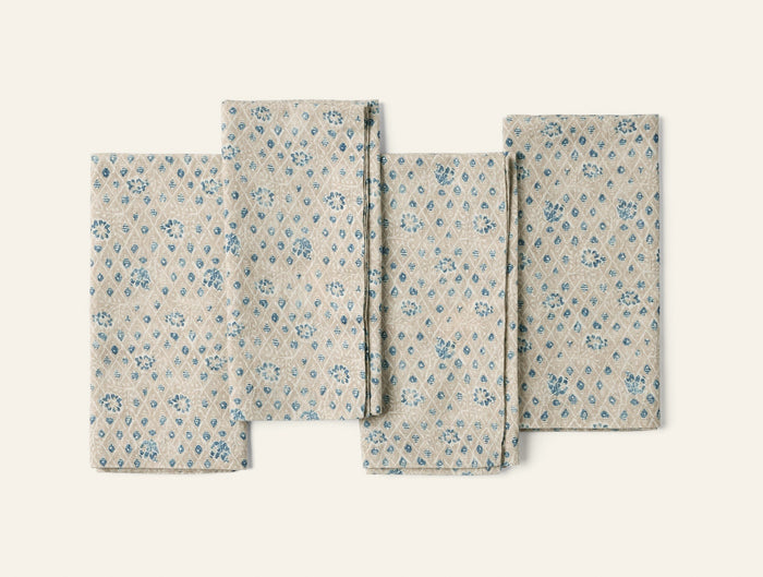 Photo of the Coral Bell Print | Napkin Set ensemble.