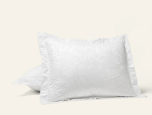 Photo of the Heritage Percale Jacquard | Pillow Sham ensemble.