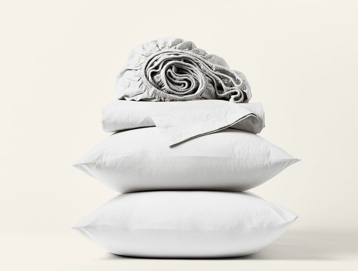 Photo of the Crinkled Percale | Sheet Set ensemble.