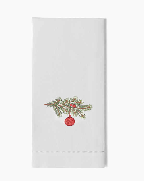 Photo of the Pine Bough Ornament Hand Towel ensemble.