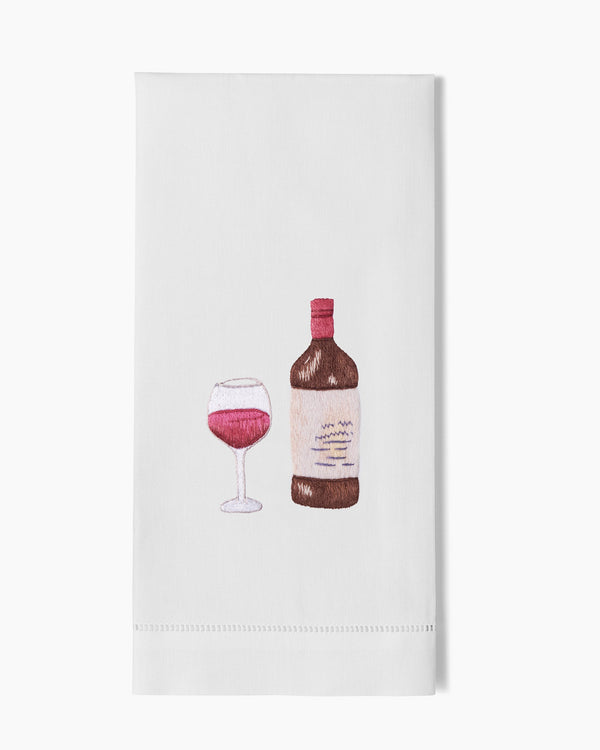 Photo of the Red Wine Time Hand Towel ensemble.