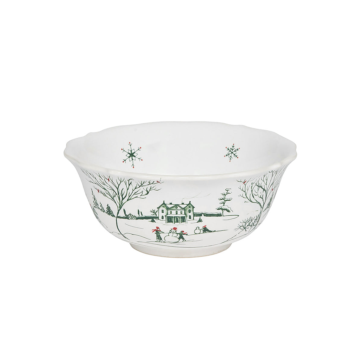 Evergreen Winter Frolic cereal bowl with a snowy estate