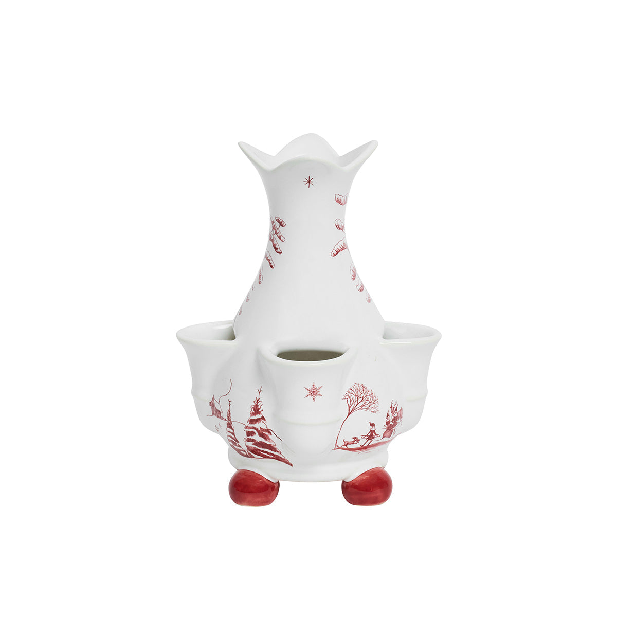 Ruby Winter Frolic petite tulipiere vase from the back