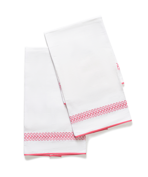 Photo of the Astor Braid | Embroidered Linen Guest Towel Set ensemble.