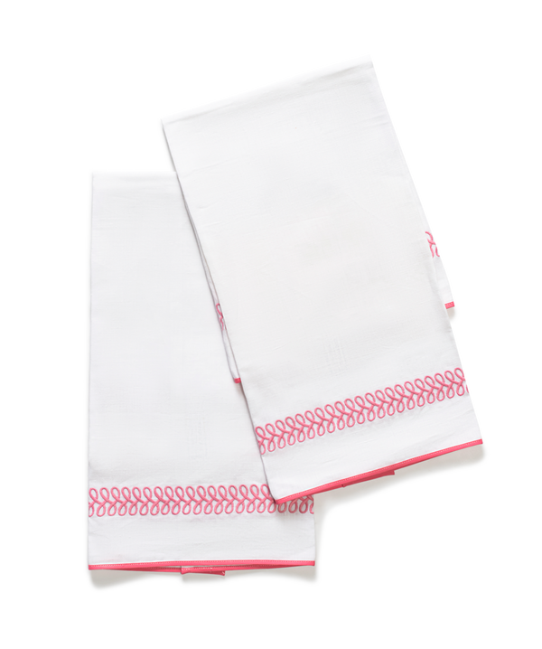 Photo of the Astor Braid | Embroidered Linen Guest Towel Set ensemble.