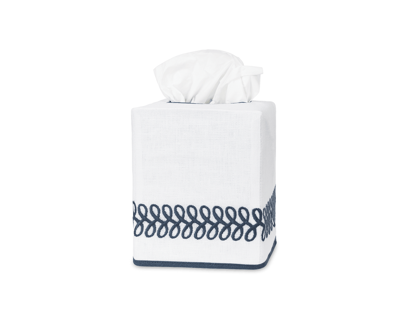 Astor Braid | Embroidered Linen Tissue Box Cover