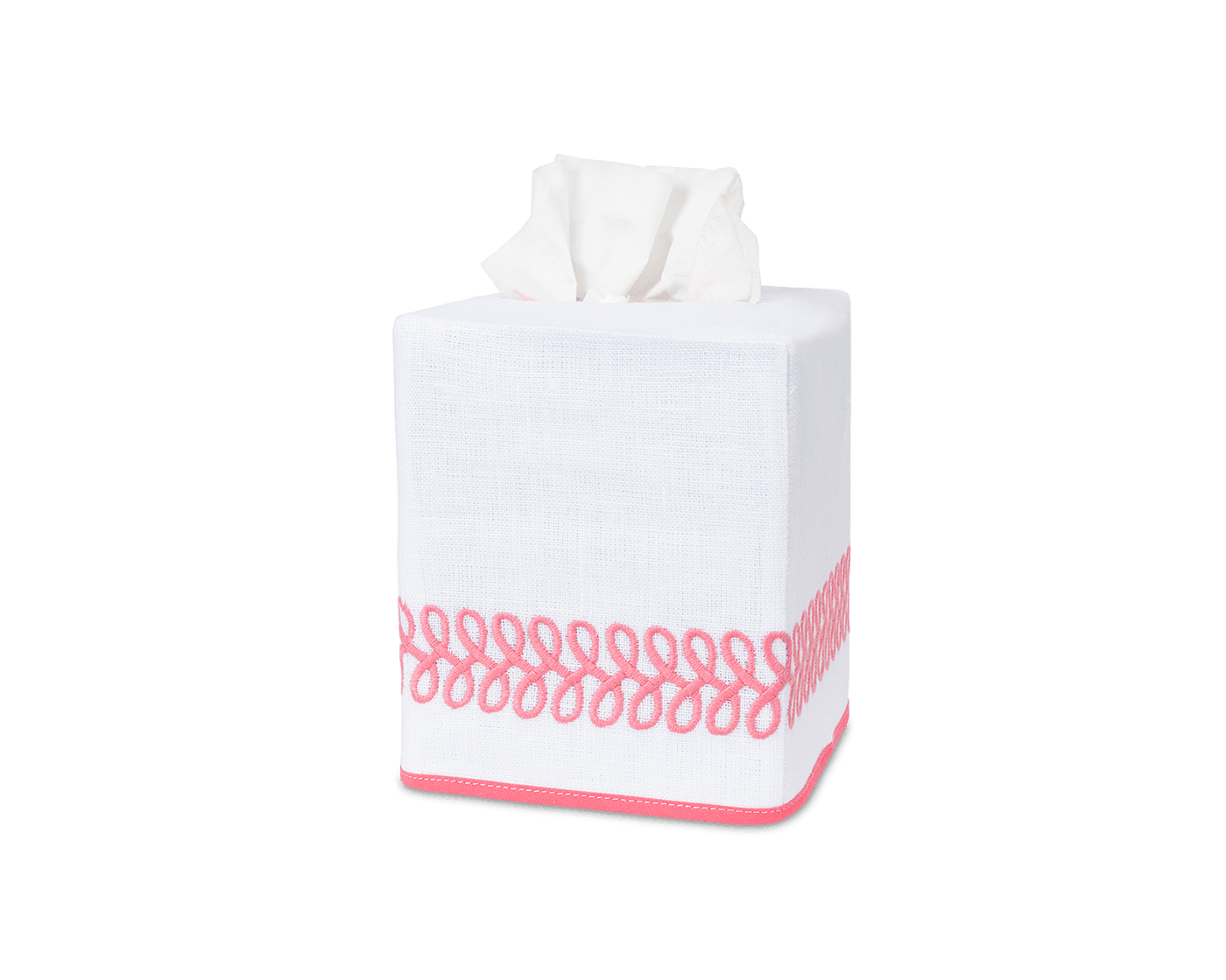 Astor Braid | Embroidered Linen Tissue Box Cover