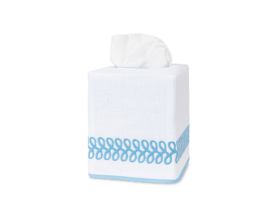 Astor Braid | Embroidered Linen Tissue Box Cover