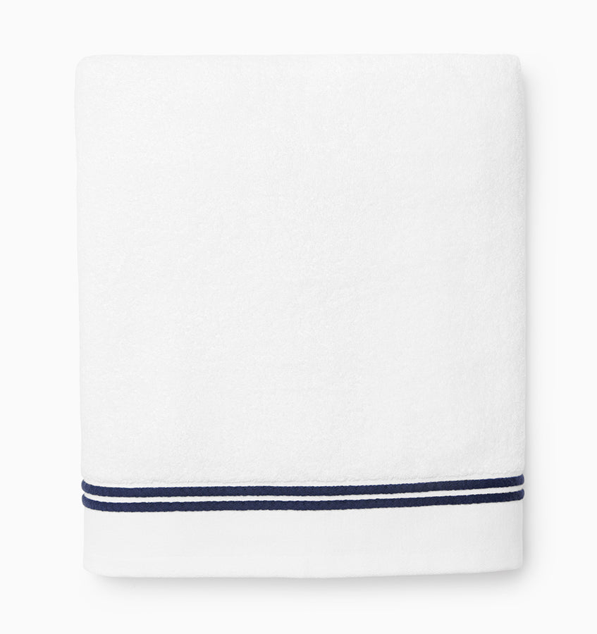 Sferra Aura Nuova | Bath Sheet White/Navy