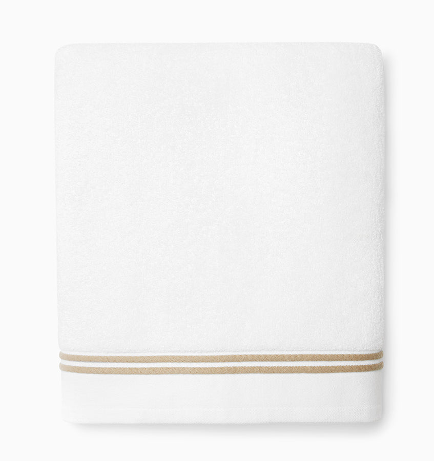 Sferra Aura Nuova | Bath Sheet White/Sand