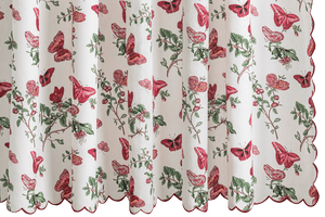 Photo of the Baudin Butterfly Linen Shower Curtain ensemble.