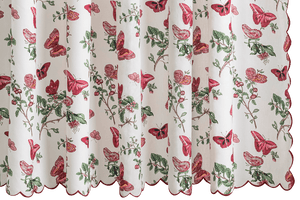 Photo of the Baudin Butterfly Linen Shower Curtain ensemble.