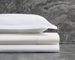 Photo of the Bergamo Hemstitch | Flat Sheet ensemble.