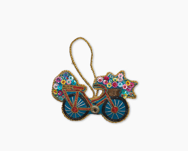 Photo of the Bicycle Flowers Ornament ensemble.