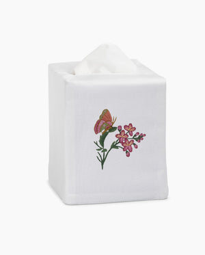Photo of the Butterflies & Flowers Tissue Box Cover ensemble.