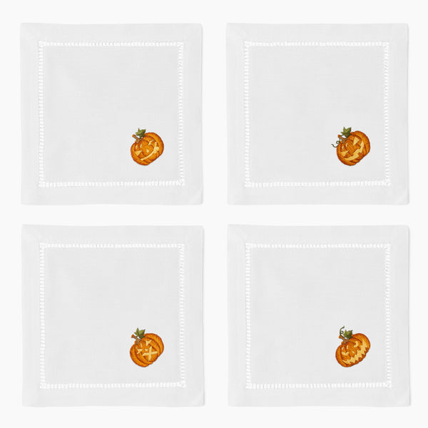 Photo of the Carved Pumpkins Cocktail Napkins ensemble.