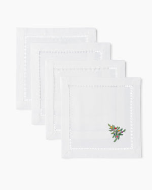 Photo of the Holiday Tree Cocktail Napkins ensemble.