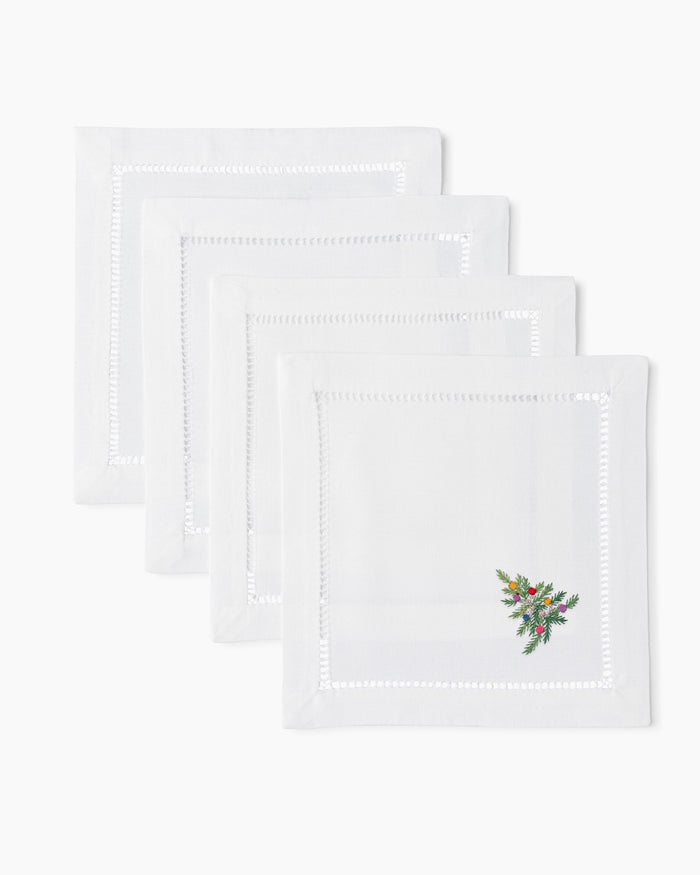 Photo of the Holiday Tree Cocktail Napkins ensemble.