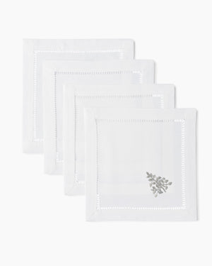 Photo of the Mod Tree Silver Cocktail Napkins ensemble.