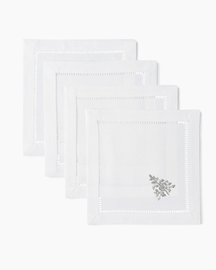 Photo of the Mod Tree Silver Cocktail Napkins ensemble.