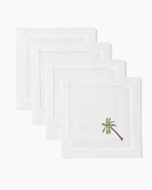 Photo of the Palm Tree Modern Cocktail Napkins ensemble.