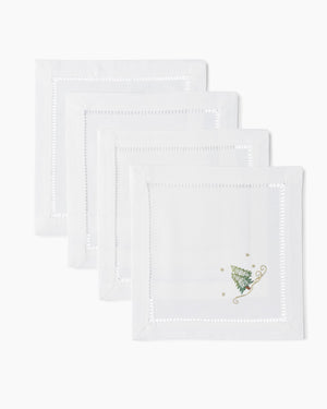 Photo of the Pine Trees Cocktail Napkins ensemble.