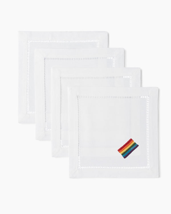 Photo of the Pride Flag Cocktail Napkins ensemble.