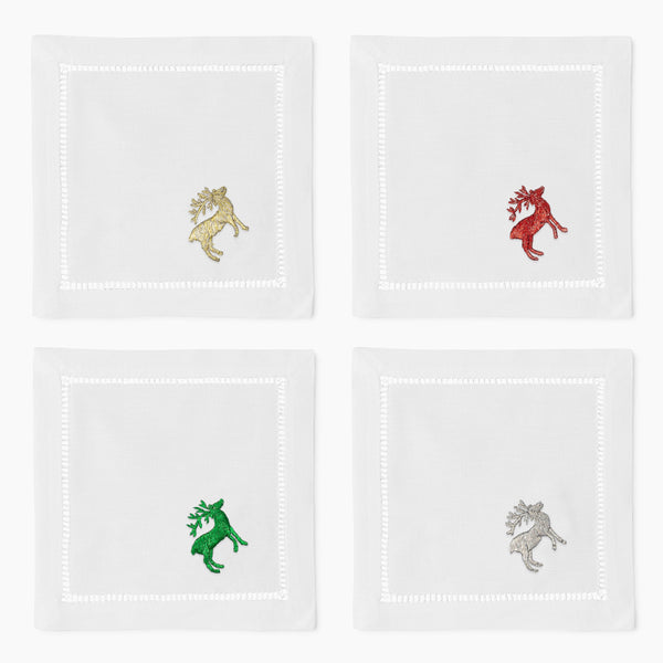 Photo of the Glitter Reindeer Cocktail Napkins ensemble.