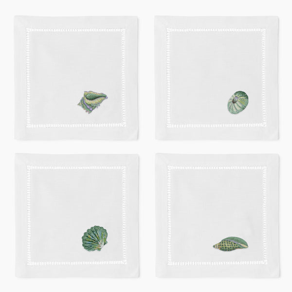 Photo of the Shell Teal Cocktail Napkins ensemble.