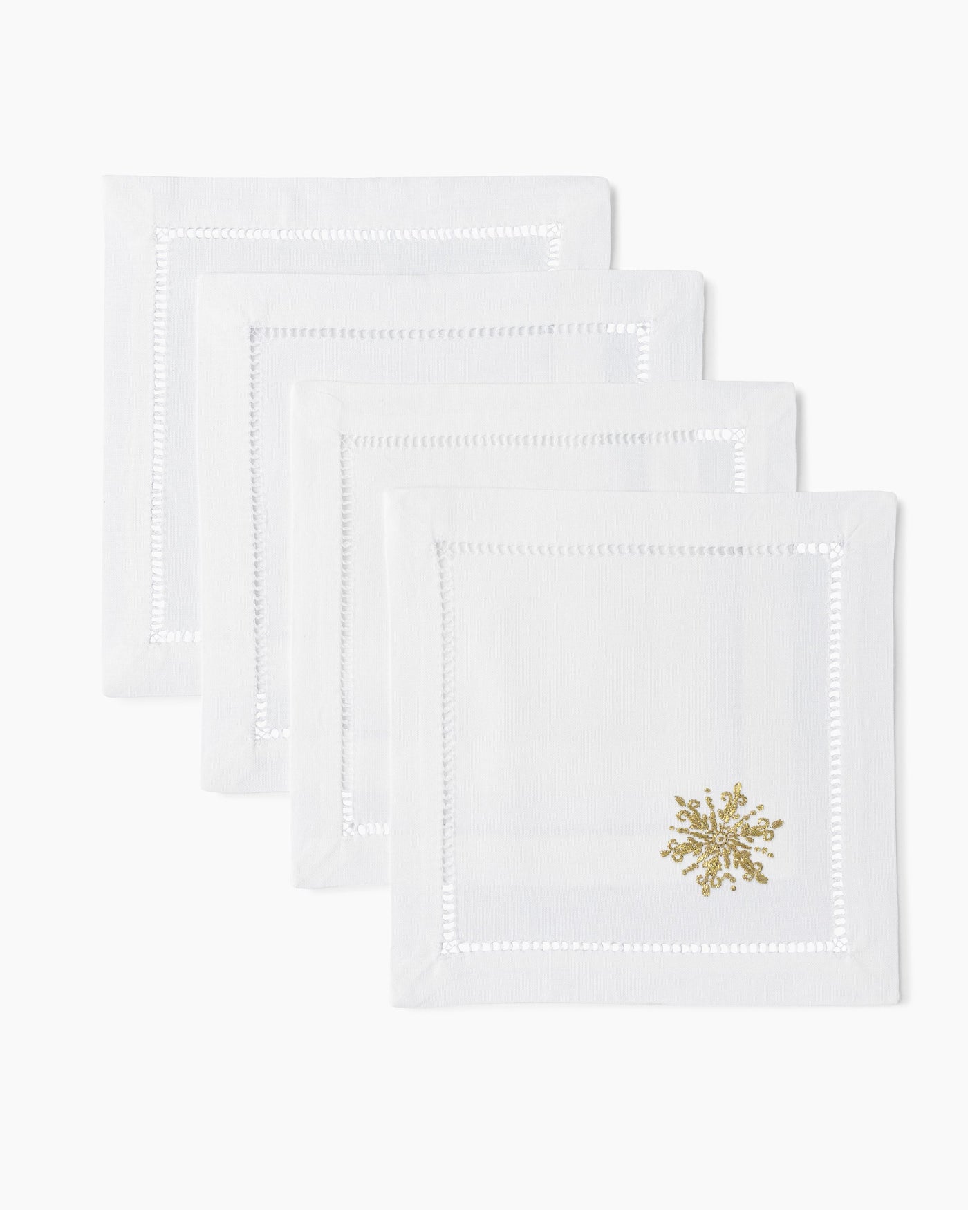 Snowflake Gold Cocktail Napkins