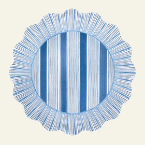 Photo of the Cabana Stripe Melamine | Dinner Plate Set ensemble.