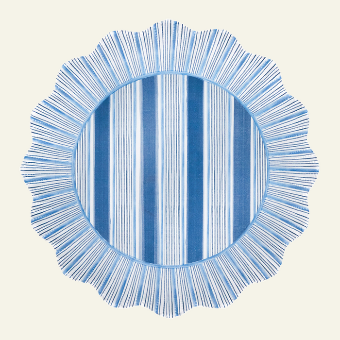 Photo of the Cabana Stripe Melamine | Dinner Plate Set ensemble.